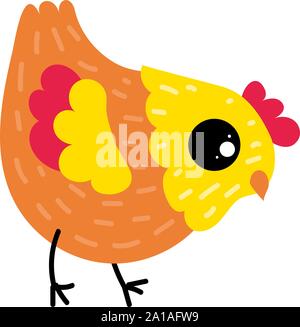 Orange chick, illustration, vector on white background. Stock Vector