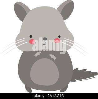 Cute hamster, illustration, vector on white background. Stock Vector