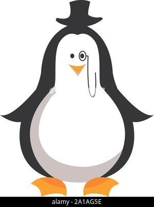 Penguin, illustration, vector on white background. Stock Vector