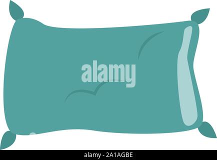 Green pillow, illustration, vector on white background. Stock Vector