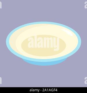 Empty plate, illustration, vector on white background. Stock Vector