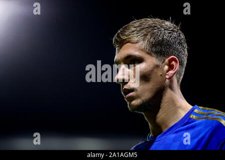 Luton, UK. 07th June, 2019. Dennis Praet of Leicester City during the Carabao Cup match between Luton Town and Leicester City at Kenilworth Road, Luton, England on 24 September 2019. Photo by David Horn. Credit: PRiME Media Images/Alamy Live News Stock Photo