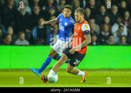 Luton, UK. 07th June, 2019. George Moncur of Luton Town during the Carabao Cup match between Luton Town and Leicester City at Kenilworth Road, Luton, England on 24 September 2019. Photo by David Horn. Credit: PRiME Media Images/Alamy Live News Stock Photo