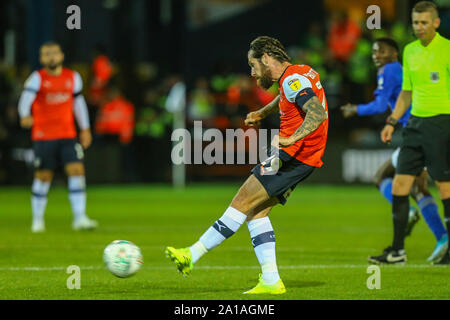 Luton, UK. 07th June, 2019. Jacob Butterfield of Luton Town during the Carabao Cup match between Luton Town and Leicester City at Kenilworth Road, Luton, England on 24 September 2019. Photo by David Horn. Credit: PRiME Media Images/Alamy Live News Stock Photo