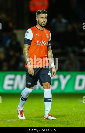 Luton, UK. 07th June, 2019. Alan Sheehan of Luton Town during the Carabao Cup match between Luton Town and Leicester City at Kenilworth Road, Luton, England on 24 September 2019. Photo by David Horn. Credit: PRiME Media Images/Alamy Live News Stock Photo