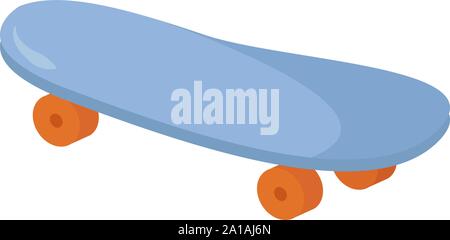 Blue skateboard, illustration, vector on white background. Stock Vector