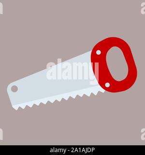 Saw, illustration, vector on white background. Stock Vector