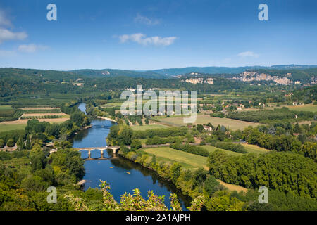 Dordogne Valley, view from Domme, spectacular viewpoint Stock Photo