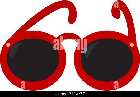 Red sunglasses, illustration, vector on white background. Stock Vector