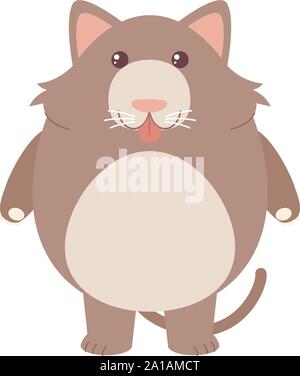 Fat rat, illustration, vector on white background. Stock Vector