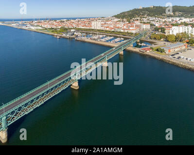 Ponte Eiffel (Eiffel Bridge) over Lima river in Viana Do Castelo, Portugal Stock Photo