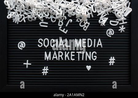Social media marketing concept with plastic letters text Stock Photo