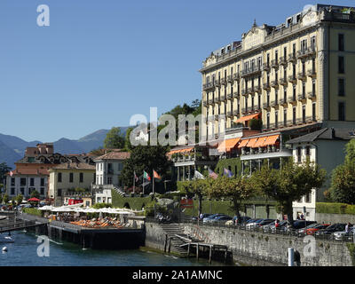 Grand Hotel Tremezzo on Italy's iconic and beautiful Lake Como,Italy Stock Photo
