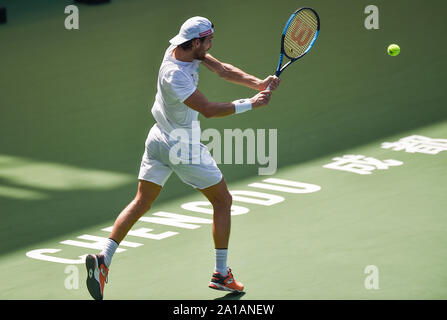 Joao Sousa Of Portugal Gets The Ball Against Chung Hyeon Of South Korea ...