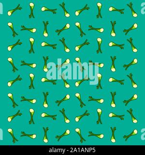 Leek wallpaper, illustration, vector on white background. Stock Vector