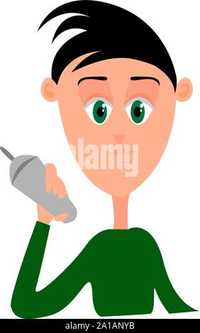 Bartender, illustration, vector on white background. Stock Vector