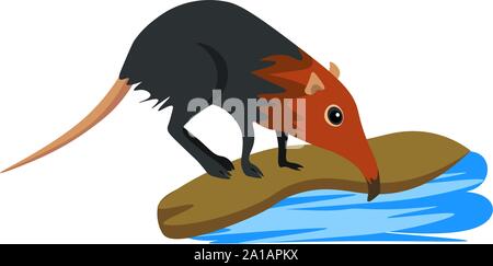 Weird rat, illustration, vector on white background. Stock Vector