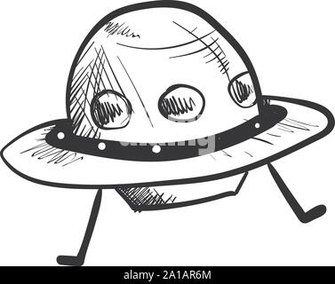 NLO drawing, illustration, vector on white background. Stock Vector