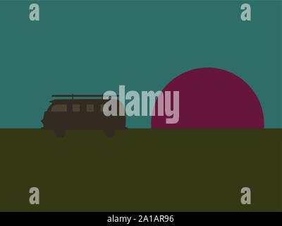 Bus, illustration, vector on white background. Stock Vector