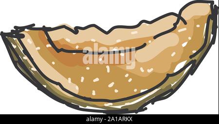 Cantaloupe piece, illustration, vector on white background. Stock Vector