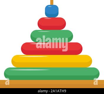 Colorful pyramid, illustration, vector on white background. Stock Vector