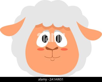 Cute lamb, illustration, vector on white background. Stock Vector