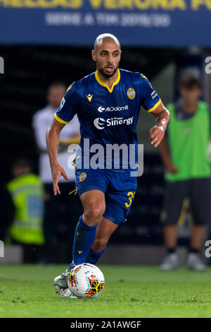 Sofyan Amrabat (Hellas Verona) ; September 24; 2019 - Football : Italian championship 2019 2020 ; 4Day ; match between Hellas Verona 0-0 Udinese at Marcantonio Bentegodi Stadium ; Verona, Italy; ;( photo by aicfoto)(ITALY) [0855] Stock Photo