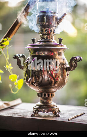 Samovar Stock Photo - Download Image Now - Samovar, Brass, Tea