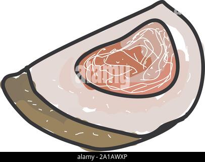Pomelo, illustration, vector on white background. Stock Vector