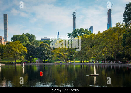 Conservatory Water in Central Park, New York City, USA Stock Photo