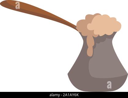Coffee in cezve, illustration, vector on white background. Stock Vector