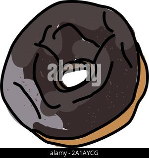 Frosted donut, illustration, vector on white background. Stock Vector