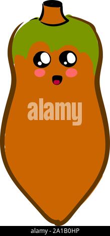 Cute papaya, illustration, vector on white background. Stock Vector