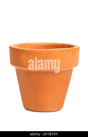 Empty flower pot on a white background Stock Photo