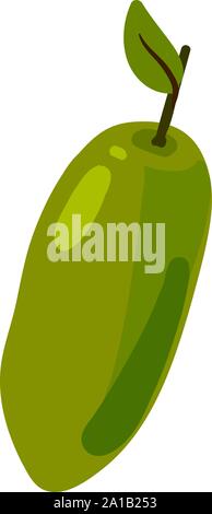 Green curuba, illustration, vector on white background. Stock Vector