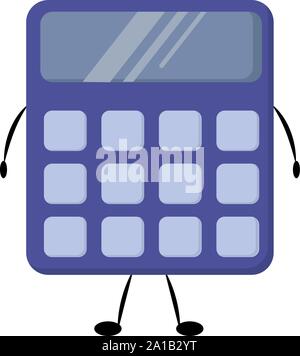 Purple calculator, illustration, vector on white background. Stock Vector