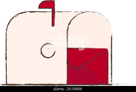 Mail box, illustration, vector on white background. Stock Vector