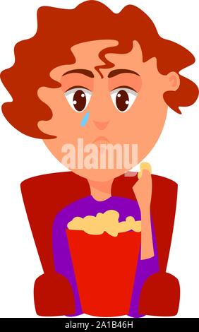 Melodrama, illustration, vector on white background. Stock Vector