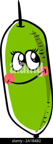 Cute curuba, illustration, vector on white background. Stock Vector