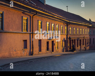 Užupis, Vilnius, Lithuania - April 08, 2018: Beautiful, house along the street of Užupis - means 'beyond the river' or 'the other side of the river' i Stock Photo