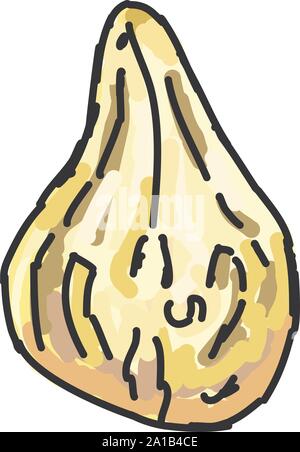 Pie of pear, illustration, vector on white background. Stock Vector
