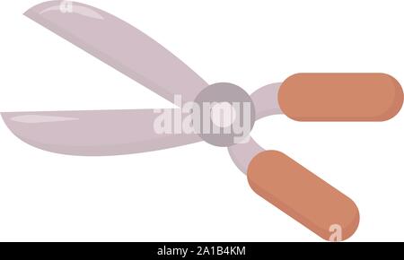 Hedge shears, illustration, vector on white background. Stock Vector