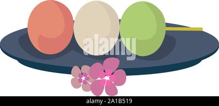 Dango food, illustration, vector on white background. Stock Vector