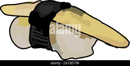 Herring roe, illustration, vector on white background. Stock Vector