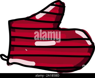 Oven glove, illustration, vector on white background. Stock Vector