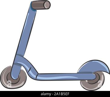 Blue scooter, illustration, vector on white background. Stock Vector