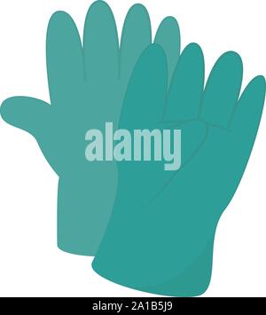 Blue gloves, illustration, vector on white background. Stock Vector
