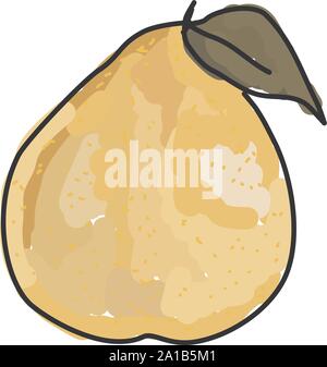 Yellow pomelo, illustration, vector on white background. Stock Vector