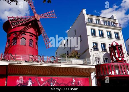 Moulin Rouge cabaret in Montmartre, Paris, France. Stock Photo