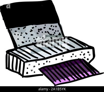 Printer, illustration, vector on white background. Stock Vector